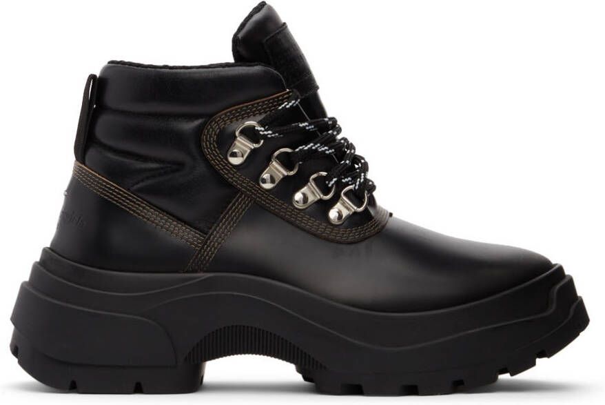 Maison Margiela Black Leather Lace-Up Boots