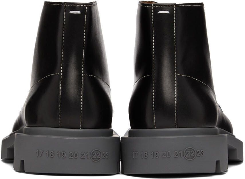 Maison Margiela Black Leather Lace-Up Boots