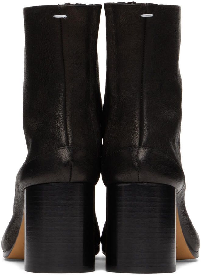 Maison Margiela Black Leather Tabi Boots - Picture 3