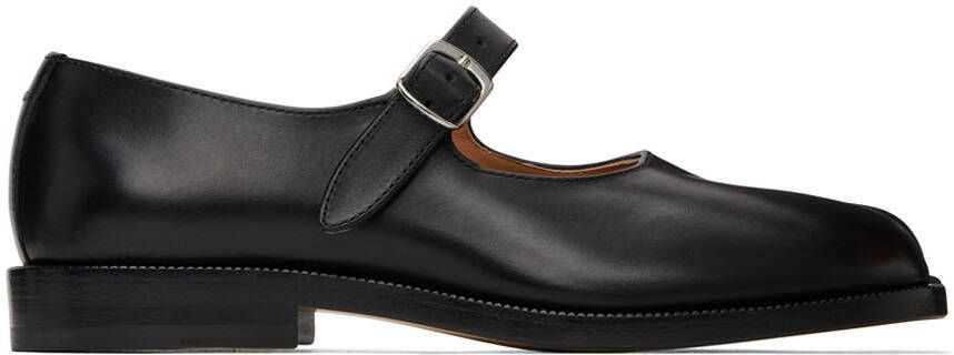 Maison Margiela Black Leather Tabi Mary Jane Loafers