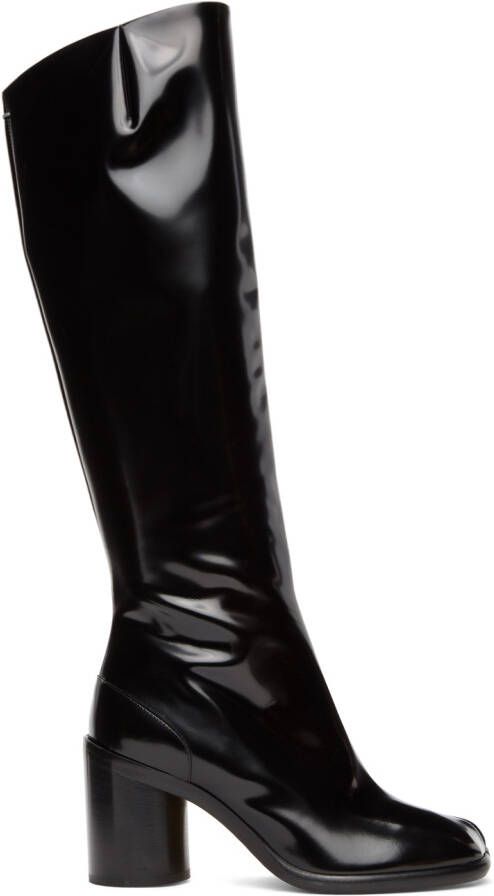 Maison Margiela Black Patent High Tabi Boots - Picture 5