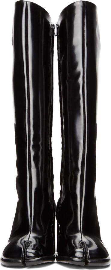 Maison Margiela Black Patent High Tabi Boots - Picture 2