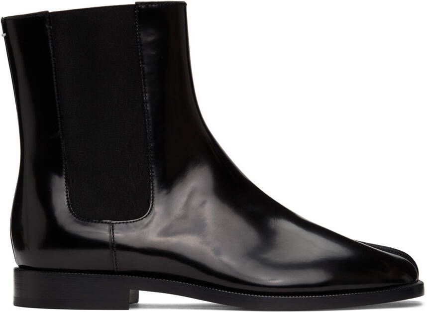 Maison Margiela Black Patent Tabi Chelsea Boots - Picture 5