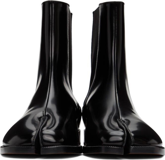 Maison Margiela Black Patent Tabi Chelsea Boots - Picture 3