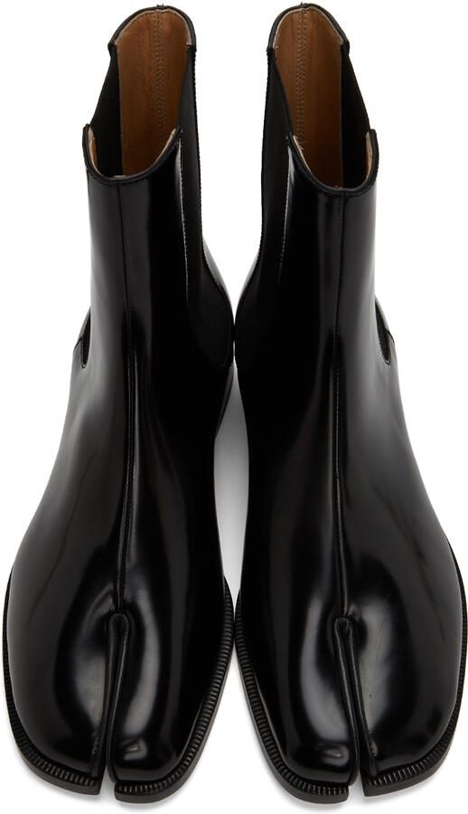 Maison Margiela Black Patent Tabi Chelsea Boots - Picture 2