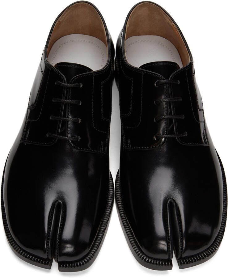Maison Margiela Black Patent Tabi Lace-Up Derbys