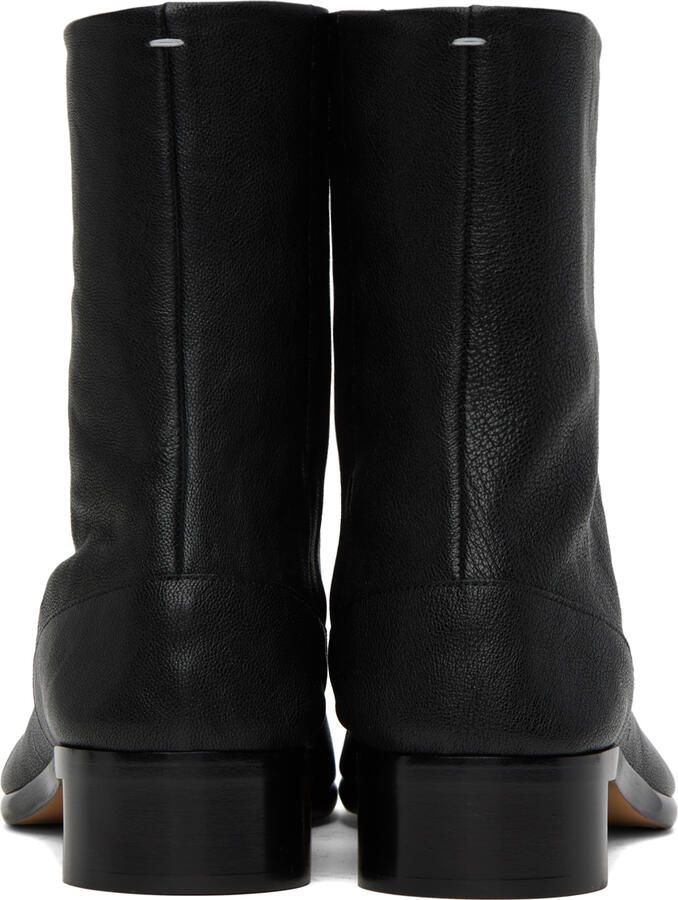 Maison Margiela Black Leather Tabi Boots - Picture 3
