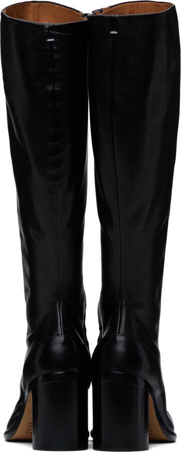 Maison Margiela Black Leather Tabi Tall Boots - Picture 8