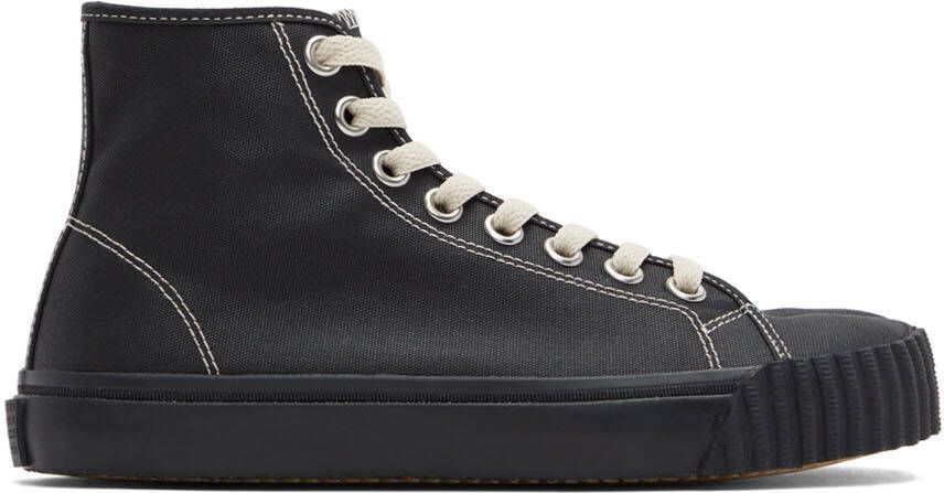 Maison Margiela Black Tabi High-Top Sneakers - Picture 5