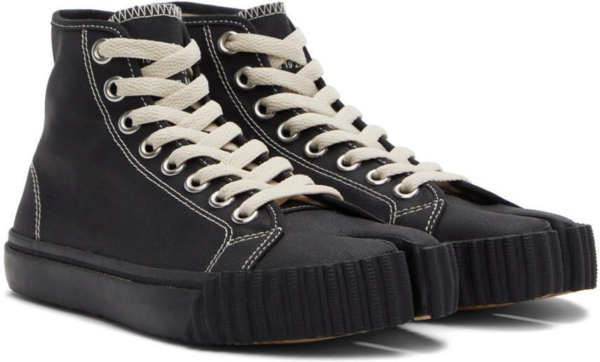 Maison Margiela Black Tabi High-Top Sneakers - Picture 2