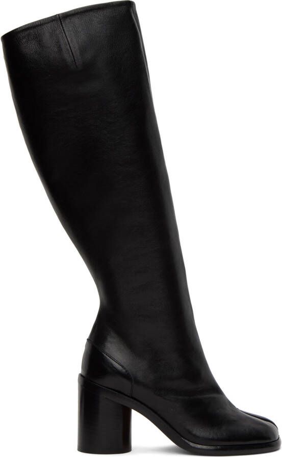Maison Margiela Black Leather Tabi Tall Boots - Picture 3