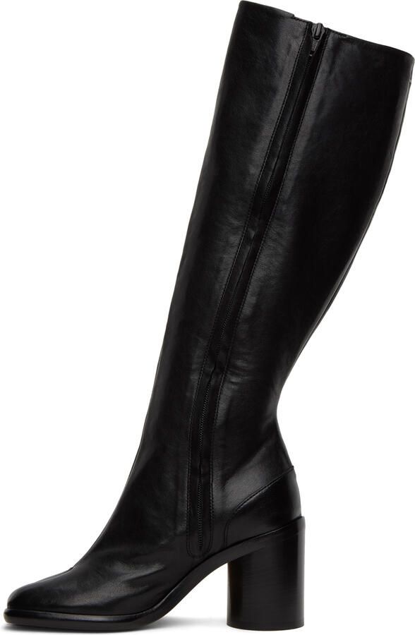 Maison Margiela Black Leather Tabi Tall Boots