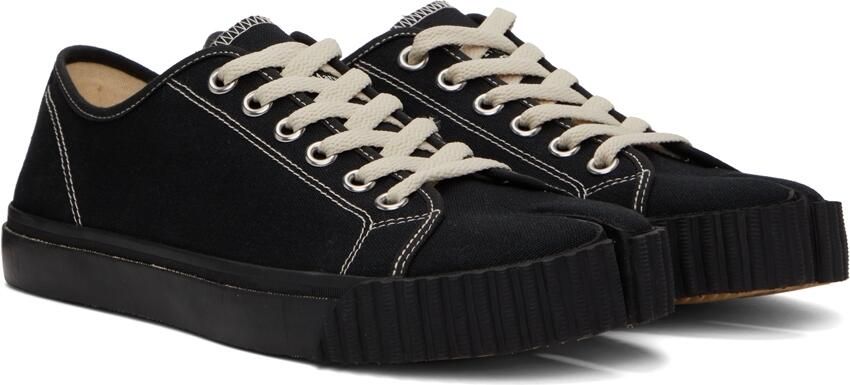 Maison Margiela White Canvas High-Top Sneakers - Picture 4