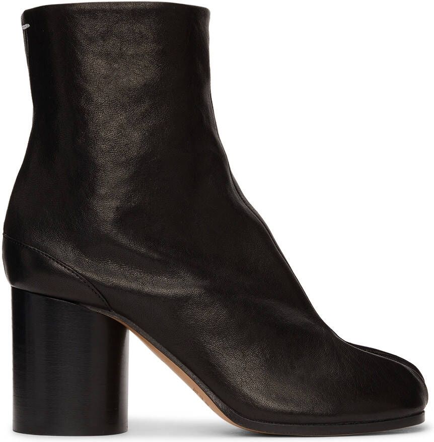 Maison Margiela Black Vintage Mid Heel Tabi Boots - Picture 5