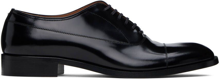 Maison Margiela Black Waxed Leather Oxfords - Picture 4