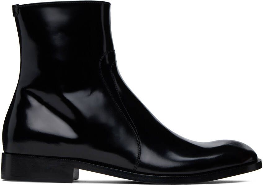 Maison Margiela Black Zip Boots - Picture 4
