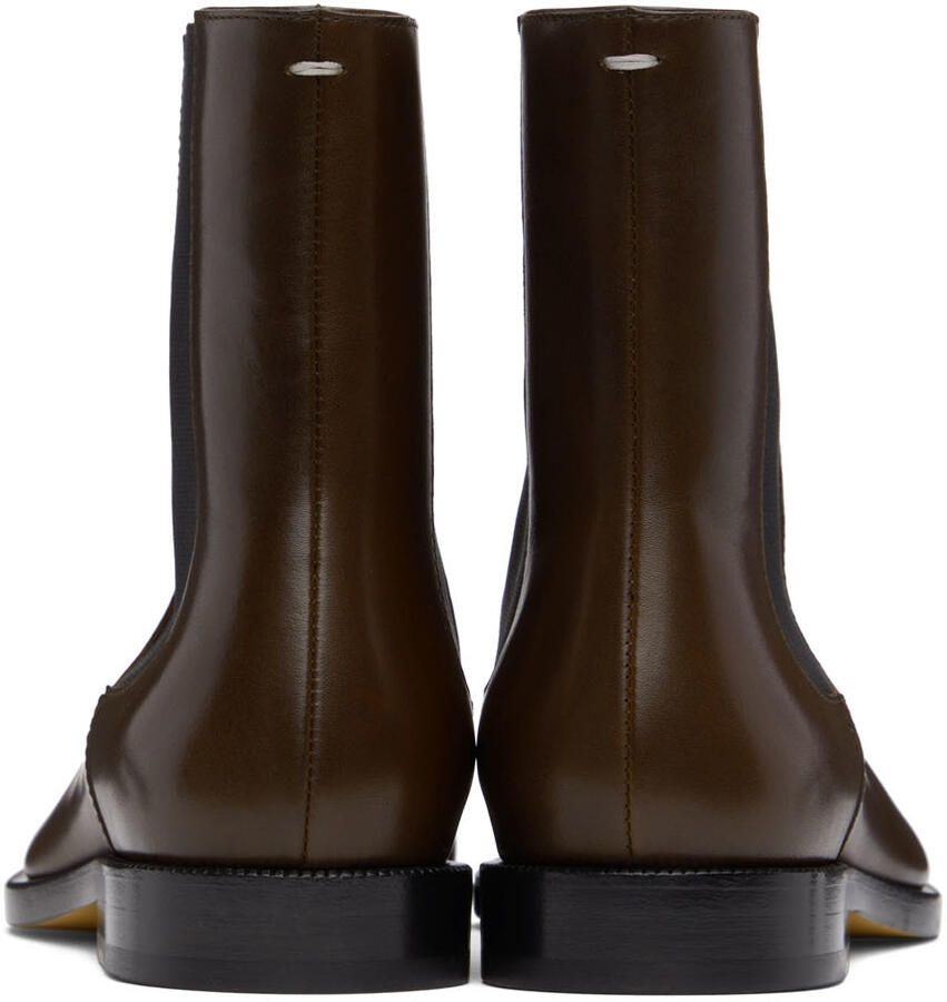 Maison Margiela Brown Beatles Tabi Boots - Picture 4
