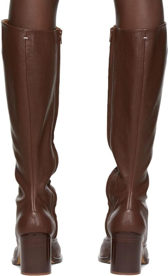 Maison Margiela Brown Calfskin Tabi Tall Boots