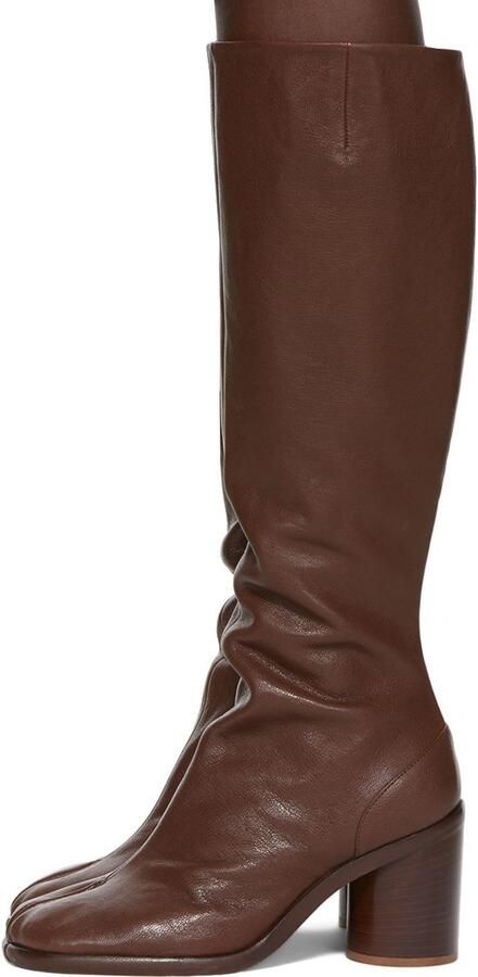 Maison Margiela Brown Calfskin Tabi Tall Boots - Picture 3