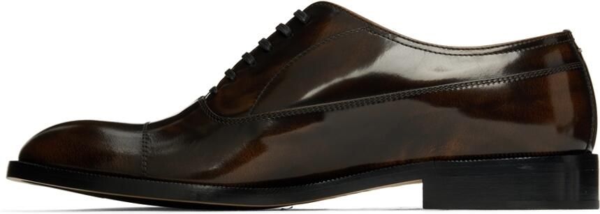 Maison Margiela Brown Leather Oxfords - Picture 4