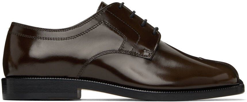 Maison Margiela Brown Leather Tabi Oxfords - Picture 5