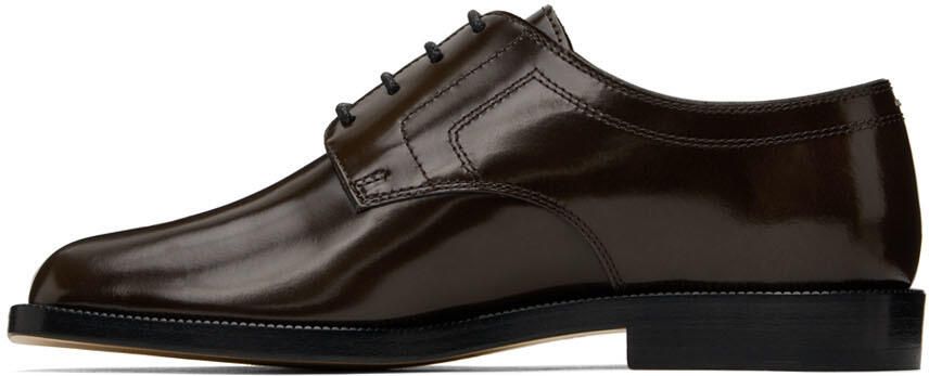 Maison Margiela Brown Leather Tabi Oxfords - Picture 3