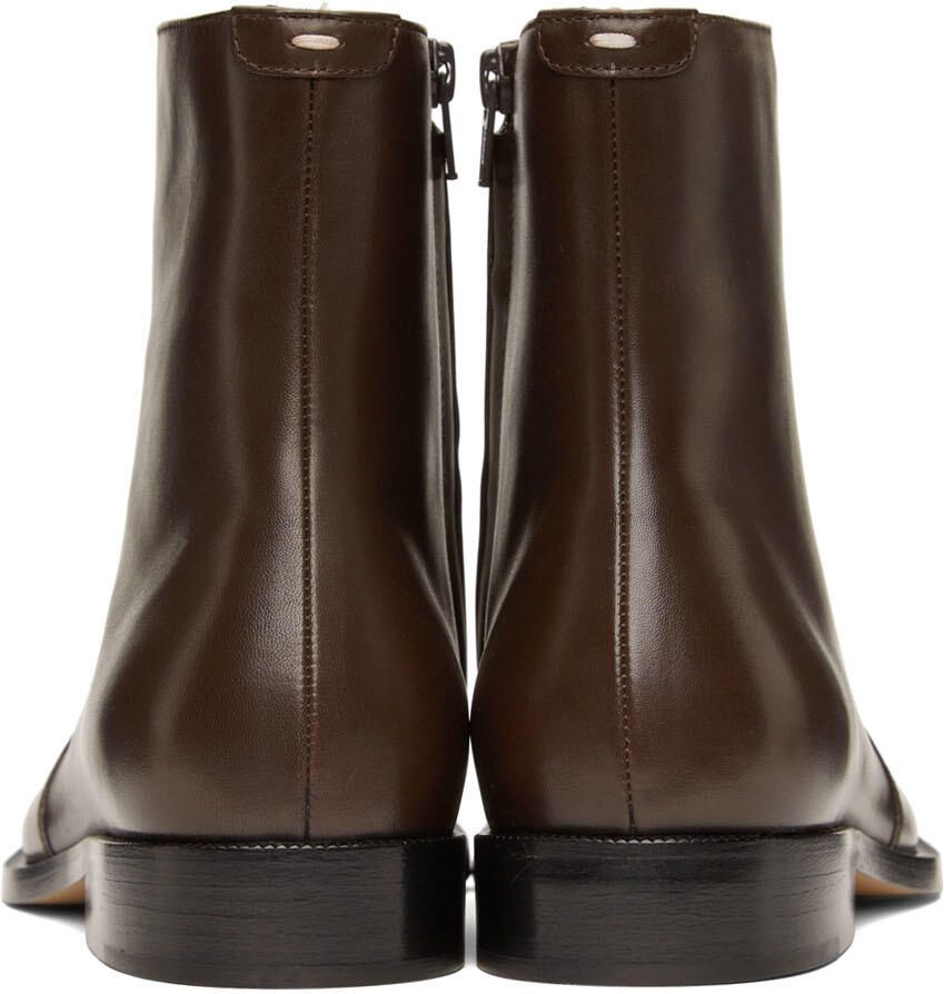 Maison Margiela Brown Leather Zip Boots