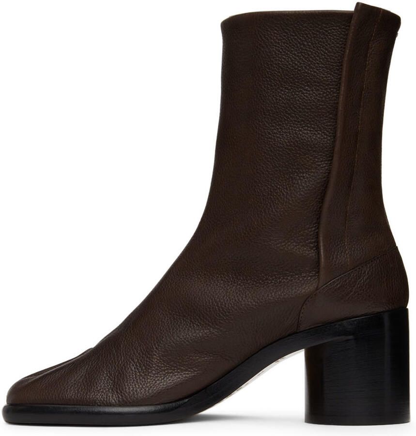 Maison Margiela Brown Mid Heel Tabi Ankle Boots