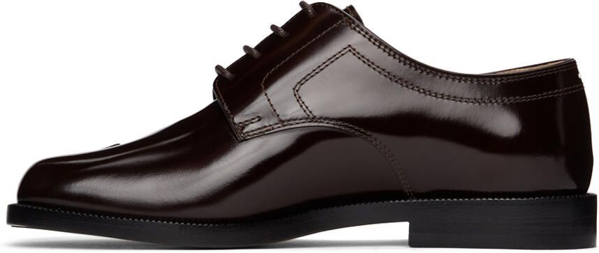 Maison Margiela Brown Patent Tabi Lace-Up Derbys - Picture 4