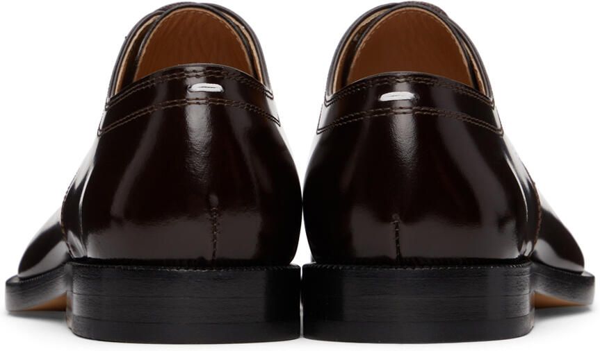 Maison Margiela Brown Patent Tabi Lace-Up Derbys - Picture 2
