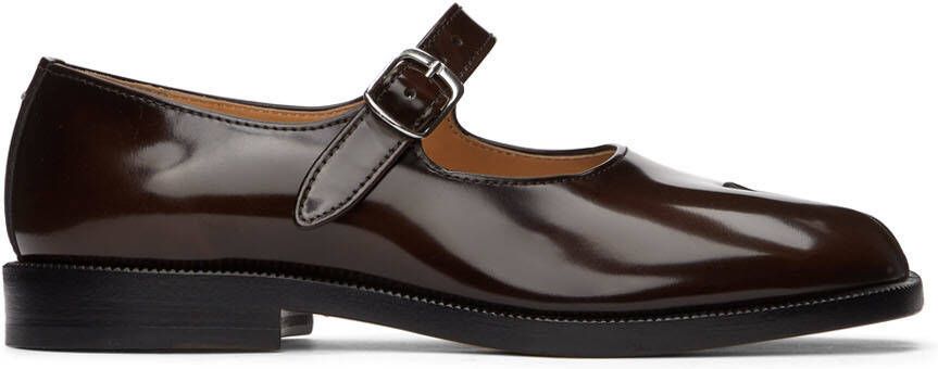 Maison Margiela Brown Patent Tabi Mary Jane Oxfords - Picture 5