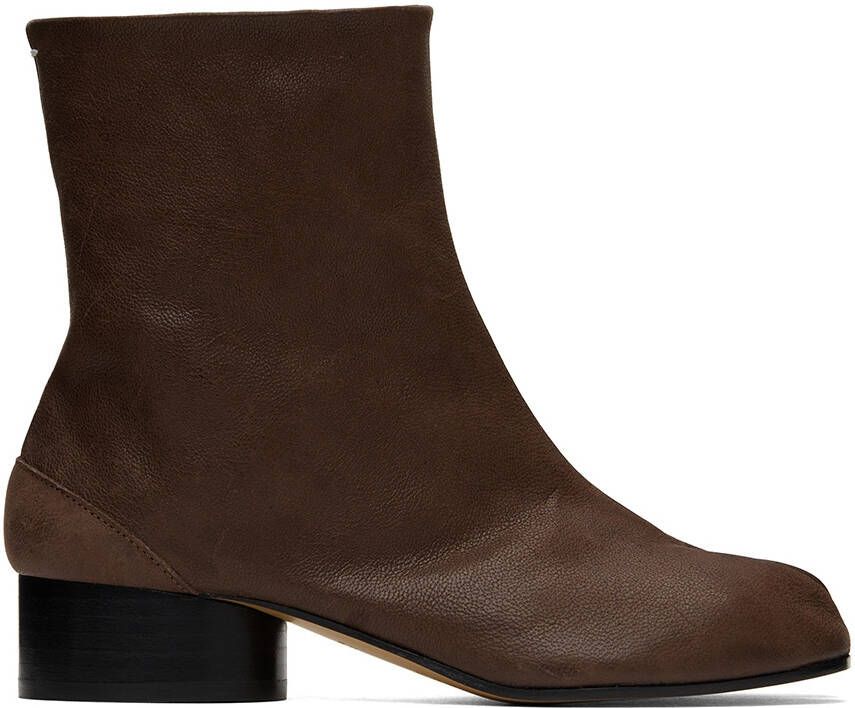Maison Margiela Brown Tabi Boots - Picture 5