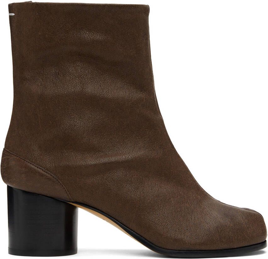 Maison Margiela Brown Tabi Boots - Picture 5