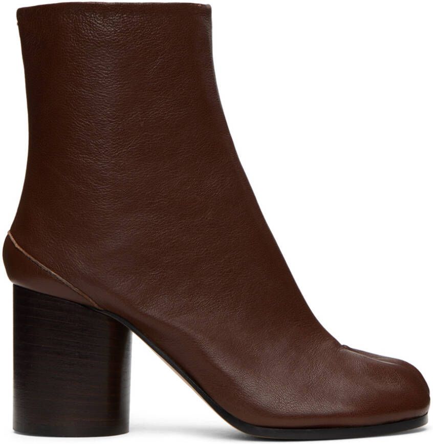 Maison Margiela Brown Tabi Boots - Picture 2