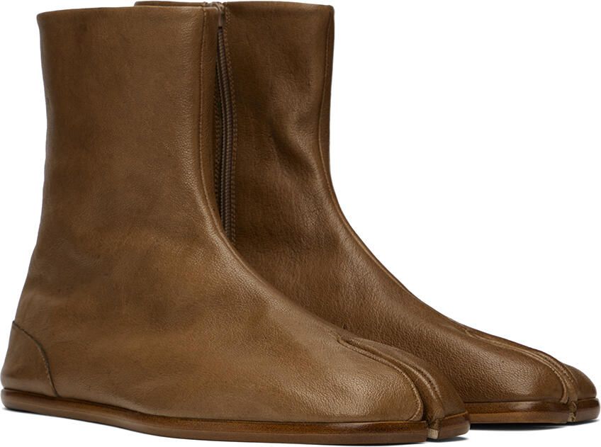 Maison Margiela Brown Tabi Boots - Picture 2