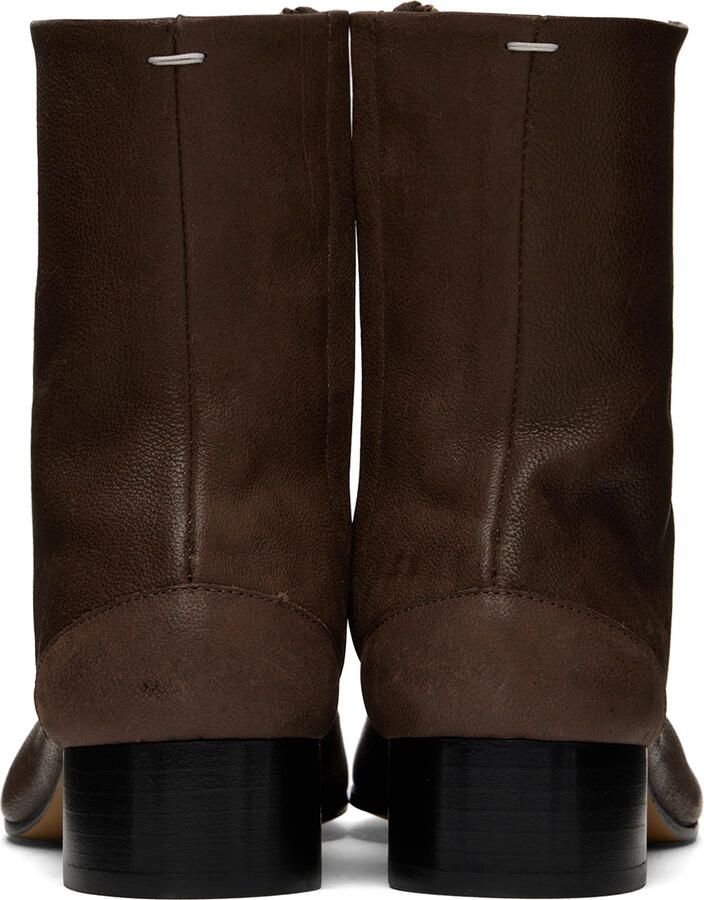 Maison Margiela Brown Tabi Boots - Picture 2