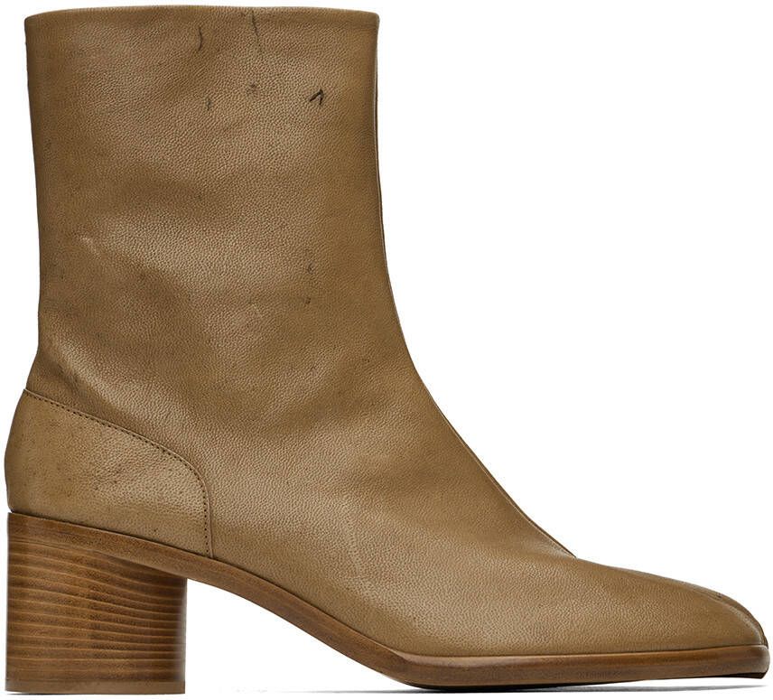 Maison Margiela Brown Tabi Chelsea Boots - Picture 5