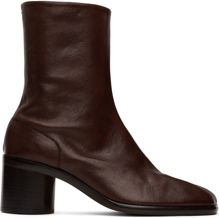 Maison Margiela Brown Tabi Chelsea Boots - Picture 4