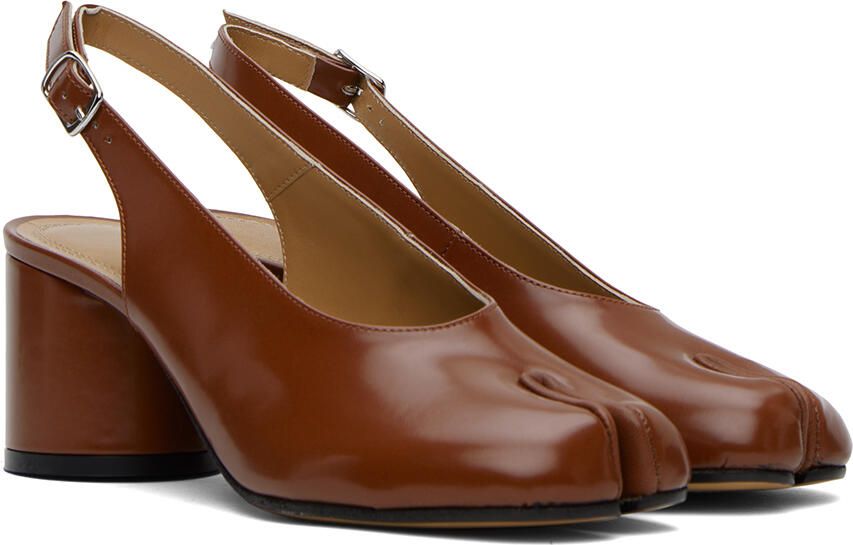 Maison Margiela Brown Tabi Heels - Picture 2