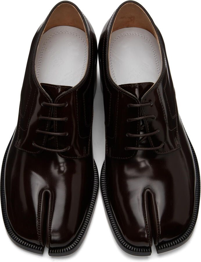 Maison Margiela Brown Tabi Lace-Up Heels