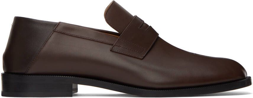 Maison Margiela Brown Tabi Loafers - Picture 4