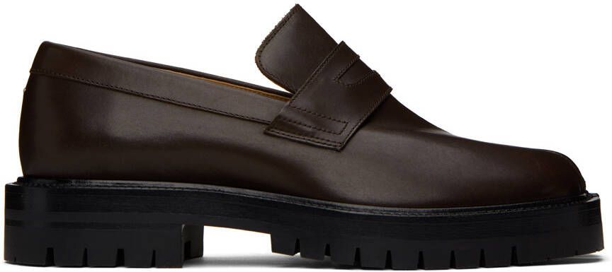 Maison Margiela Brown Tabi Loafers - Picture 4