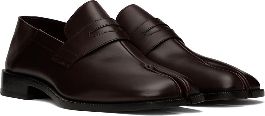 Maison Margiela Brown Tabi Loafers - Picture 2