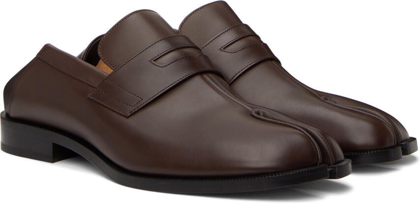 Maison Margiela Brown Tabi Loafers - Picture 2
