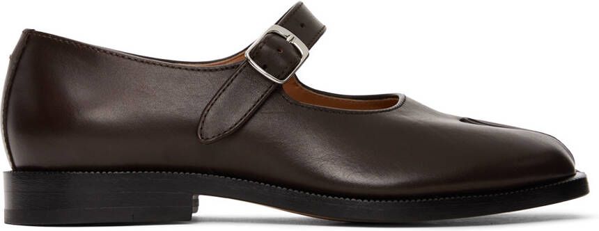 Maison Margiela Brown Leather Tabi Mary Jane Loafers