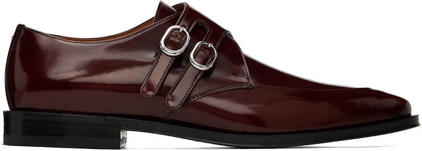 Maison Margiela Burgundy Double Monk Loafers - Picture 5