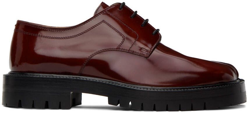 Maison Margiela Burgundy Tabi Lace-Up Derbys - Picture 5