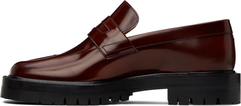 Maison Margiela Burgundy Tabi Loafers - Picture 3