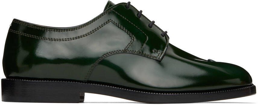 Maison Margiela Green Leather Tabi Oxfords - Picture 5