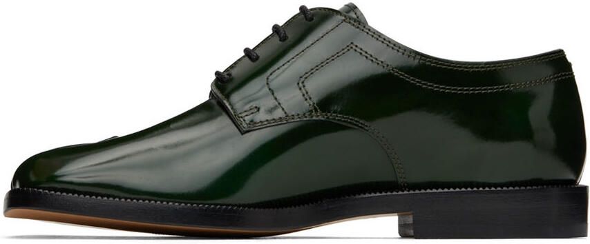 Maison Margiela Green Leather Tabi Oxfords - Picture 3